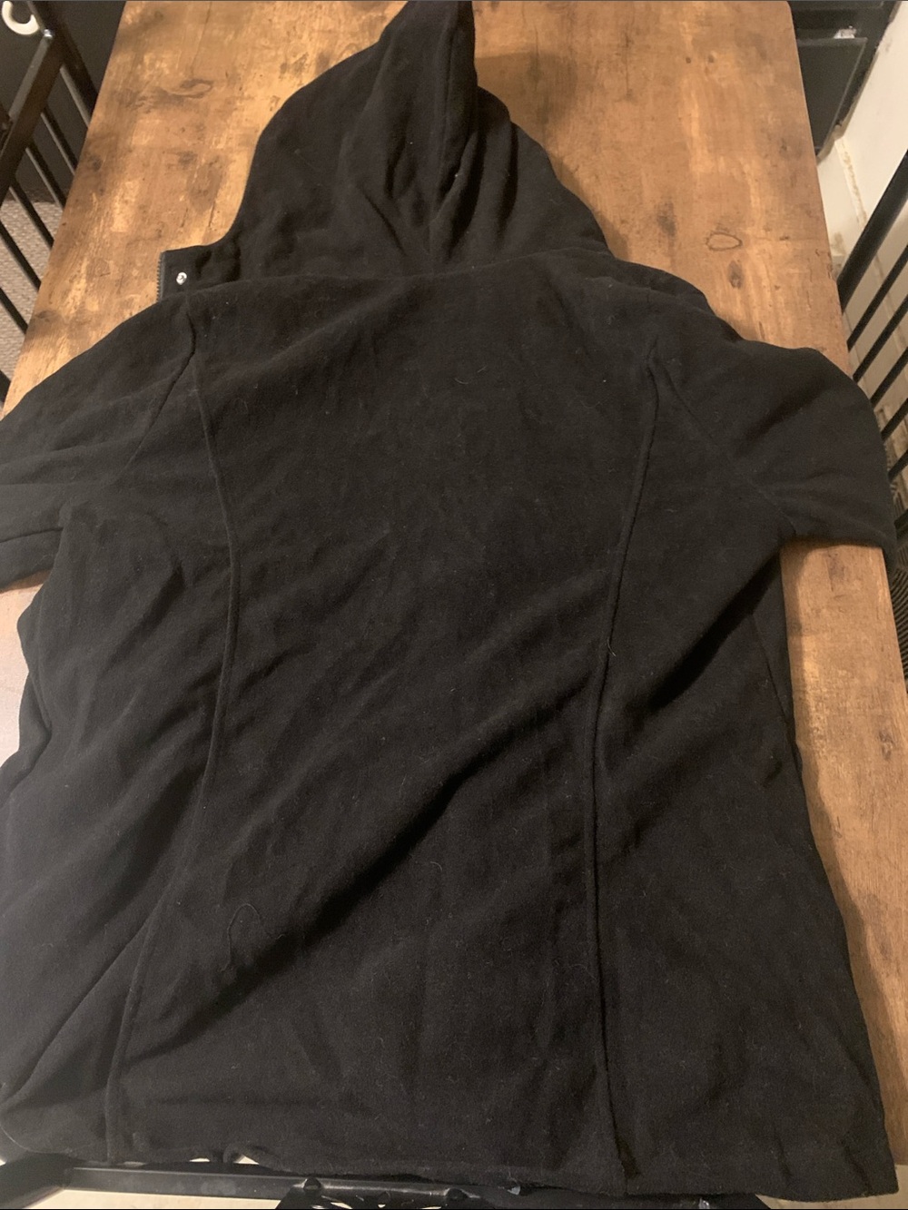 Women’s Black Hooded Toggle Pea Coat - Picture 5 of 7